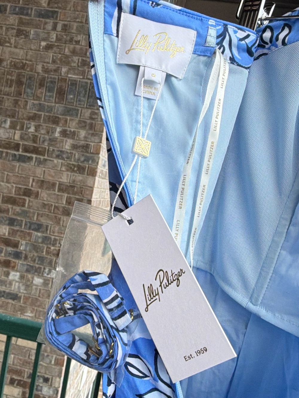🆕 🌿🦋Lilly Pulitzer Kenni Midi Dress Size 0 Sunwashed Blue Tall Tales Strapless - Picture 11 of 17